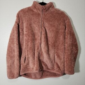 FOREVER 21. Fuzzy Pink Fleece Jacket. Women's  Large.